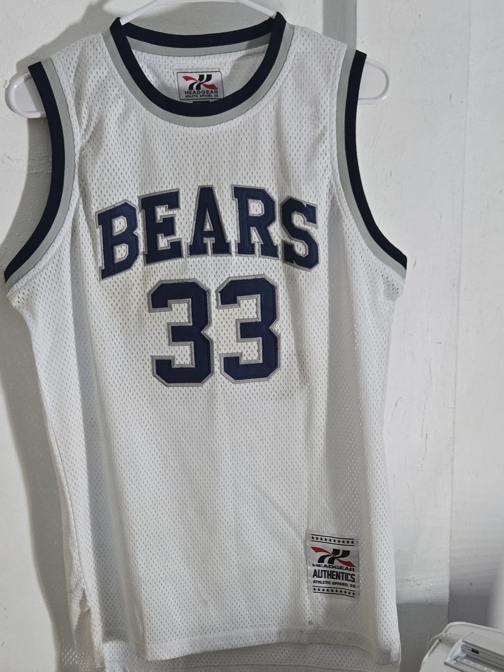 Headgear Chicago Bears #33 Payton Jersey White Medium Like New